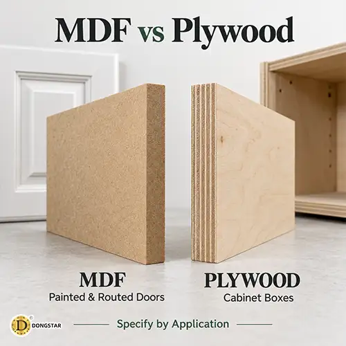 MDF for painted and routed cabinet doors compared with plywood for cabinet boxes
